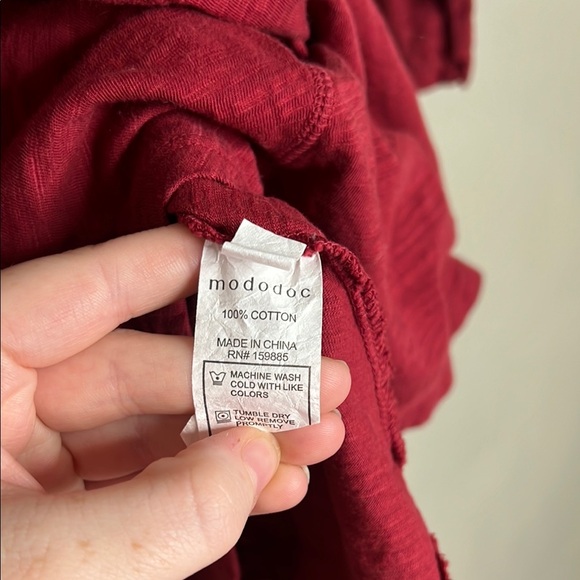 Mododoc 3/4 Sleeve Shirt XS Red - Picture 7 of 8